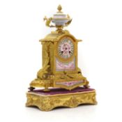 A French gilt-brass mantel clock,