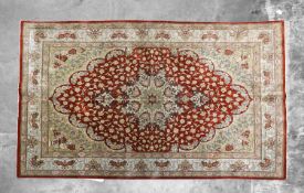 A Qum silk rug,