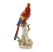 A Meissen porcelain model of a parrot,