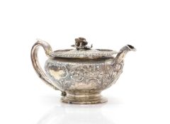 A George III silver teapot,