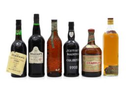 A selection of spirits and fortified wines