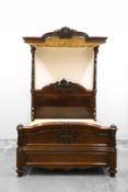 A French rosewood double bedstead,