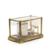 A French brass-cased barograph,