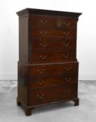 A George III mahogany chest on chest,