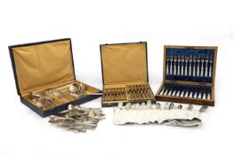 A large collection of silver-plated flatware,