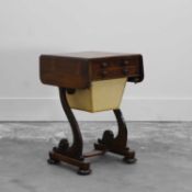 A Victorian mahogany worktable,