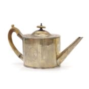 A George III silver teapot,