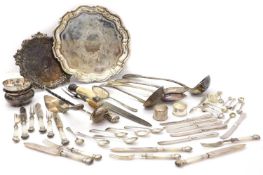 A collection of silver and plated ware,