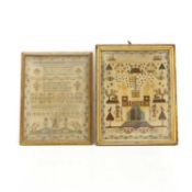 Two needlepoint samplers,