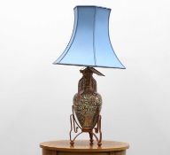An Islamic design ceramic table lamp,