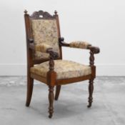 A Victorian throne chair,
