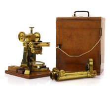 J Swift, a lacquered brass binocular microscope,