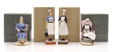 A set of four limited edition Royal Worcester porcelain figures,