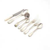 A cased Victorian canteen of silver,