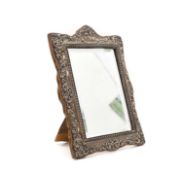An oak and silver-mounted dressing mirror,