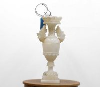 A white onyx table lamp,