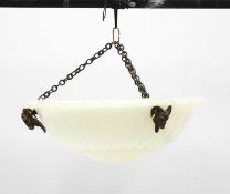 A frosted glass plafonnier,