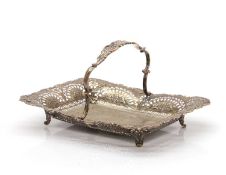 A silver pierced fruit basket,