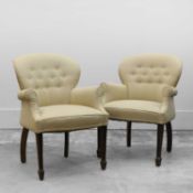 A pair of George I style mahogany armchairs,
