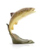 A painted resin trout ornament,