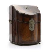 A George II mahogany knife box,