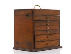 A Victorian mahogany instrument case or medical cabinet