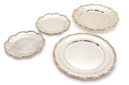 A pair of Egyptian silver plates,