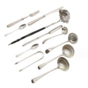 A collection of silver items,