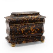 A Regency tortoiseshell tea caddy,
