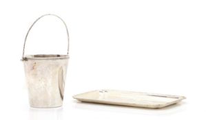 An Egyptian silver ice bucket,