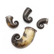 A curly horn snuff mull,