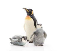 A group of three Beswick penguins,