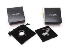 A Lalique pendant and chain,