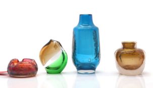 A group of four glass vases,