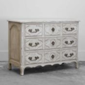 A painted French oak commode,