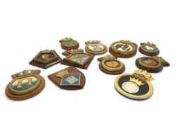Eleven Royal Navy ships plaques,