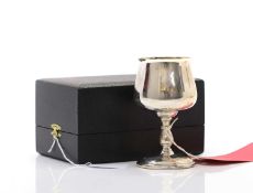 An Elizabeth II silver commemorative goblet,