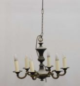 A French Empire brass chandelier,
