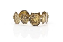 A silver gilt presentation greyhound collar,