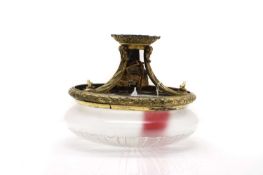 A brass and glass-mounted plafonnier,