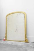 A giltwood overmantel mirror,
