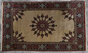 A fine Kashan silk wool rug,