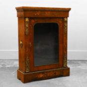 A Victorian marquetry and walnut pier cabinet,
