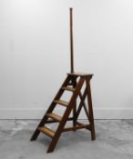 A set of 19th century mahogany library steps,