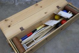 A boxed Townsend croquet set,