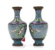 A pair of Chinese cloisonne vases,
