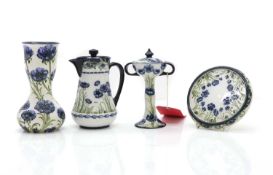 A group of four Macintyre Moorcroft Florian 'Blue Poppy' pieces,