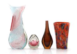 A group of Murano-type glass vases,