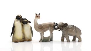 A group of three Doulton animals,
