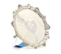A George II silver salver,